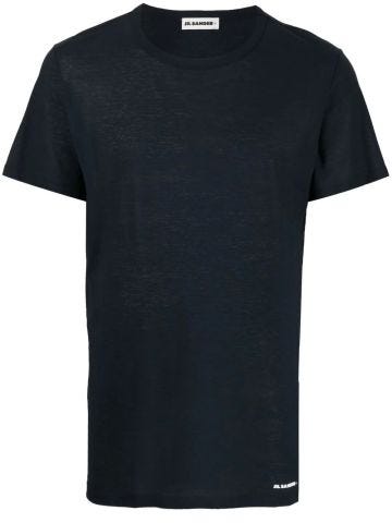 Blue short sleeve T-shirt with logo
