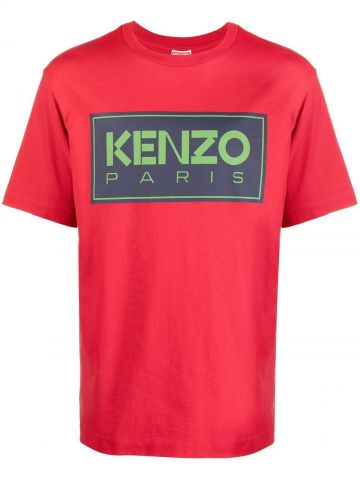 Red logo-print T-shirt