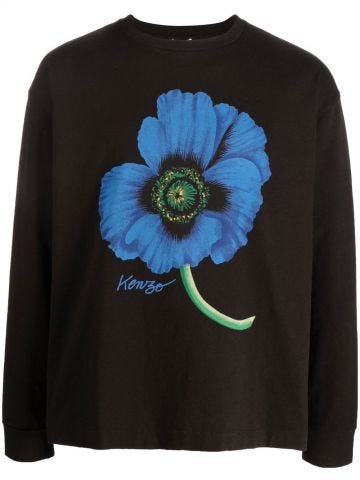 Black Boke Flower-print cotton sweatshirt