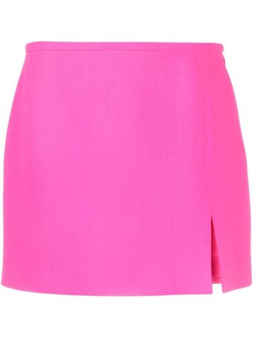 Fuchsia miniskirt with side slit