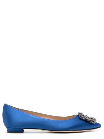 Hangsi Lanza blue satin ballet shoes