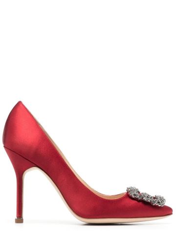 Red Hangisi Pumps with jewel detail