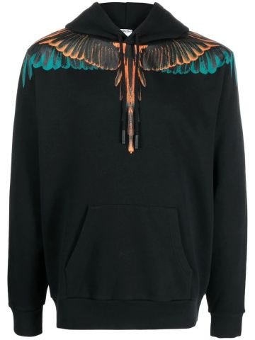 Wings sweatshirt with print and hood