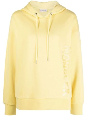 Yellow hooded sweatshirt with logo