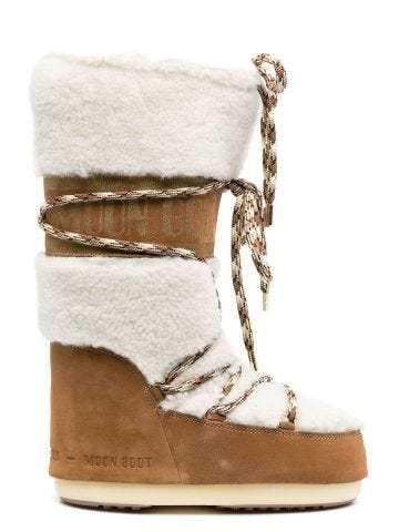 Brown LAB69 Icon shearling snow boots