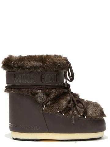 Icon Low brown faux fur snow boots