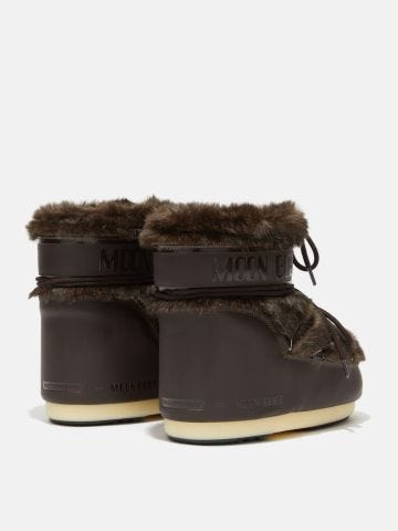 Icon Low brown faux fur snow boots