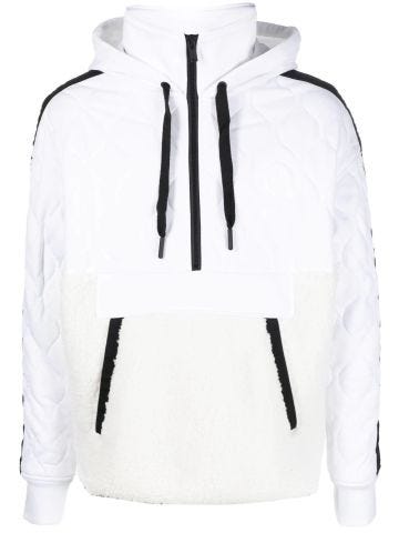 White hooded jacket with drawstring