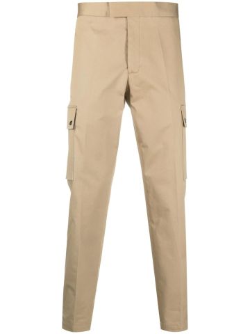Beige cargo-style tailored pants