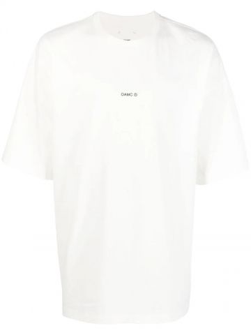 T-shirt bianca a maniche corte con stampa logo