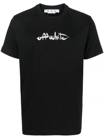 Black painted Arrows-print T-shirt
