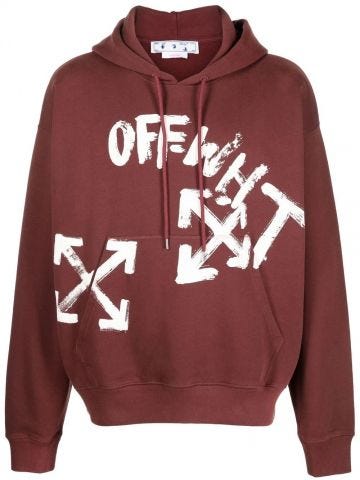 Brown hoodie with Arrows print