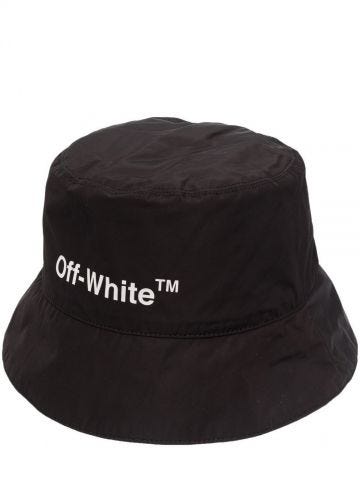 Helvetica logo-print bucket hat