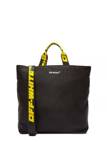 Black logo-print tote bag