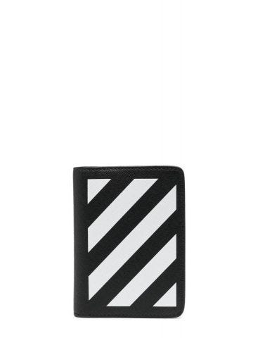 Black card holder with logo print