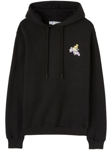 Black Arrow hoodie with flower embroidery