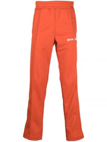 Pantaloni arancioni sportivi con stampa logo