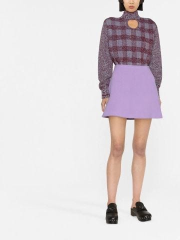 Lilac flared mini skirt with back zipper