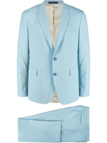 Blue single-breasted suit