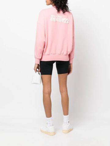 Fawcett pink crewneck sweatshirt with logo print