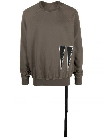 Triangle-patch crew-neck sweatshirt
