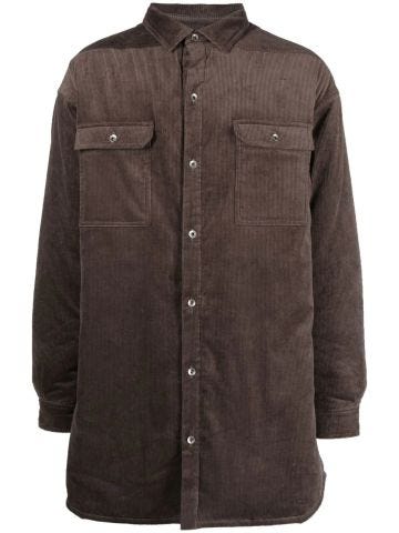 Brown ribbed shirt style jacket