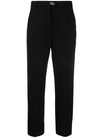 Black tapered pants with crop cut