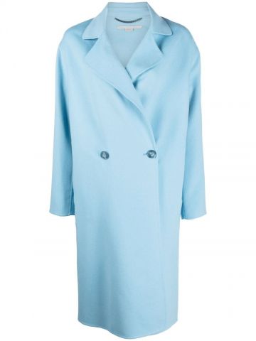 Cappotto doppiopetto in lana blu chiaro