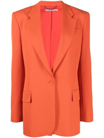 Orange single-breasted tailored Blazer