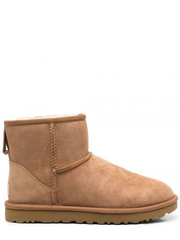 Classic Mini II chestnut suede ankle boots