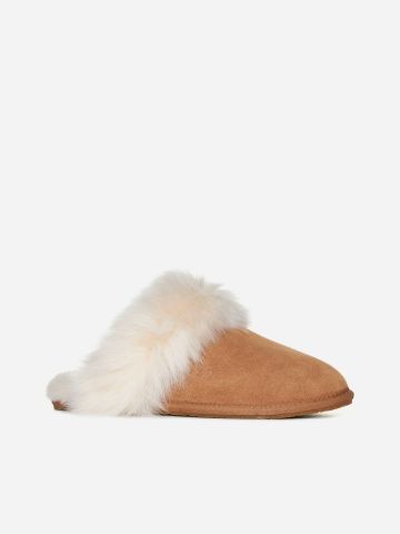 Slippers Scuffette Sis in chestnut suede