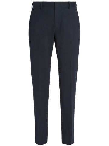 Blue tailored pants with crop cut