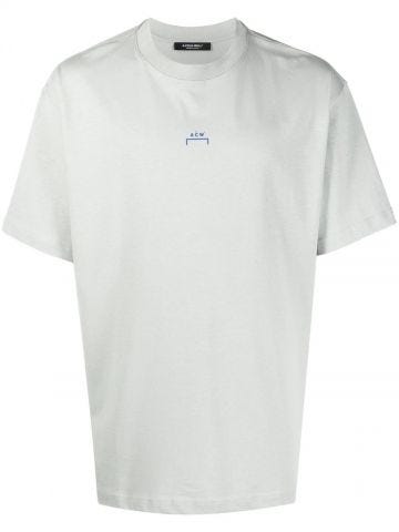 Logo-print white short-sleeved T-shirt