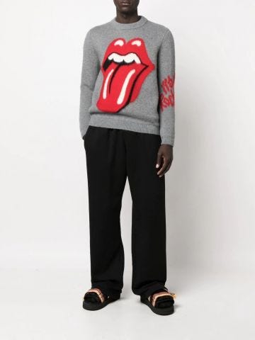 'The Rolling Stones' grey jacquard jumper