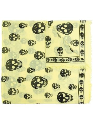 Yellow skull scarf with skull print