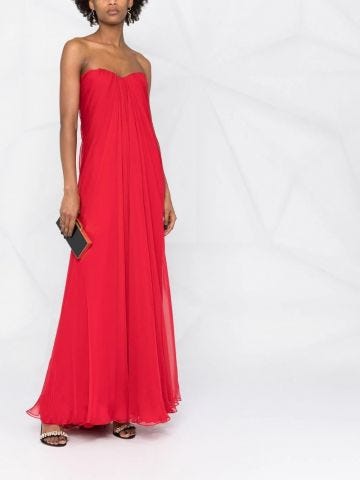 Strapeless red long Dress