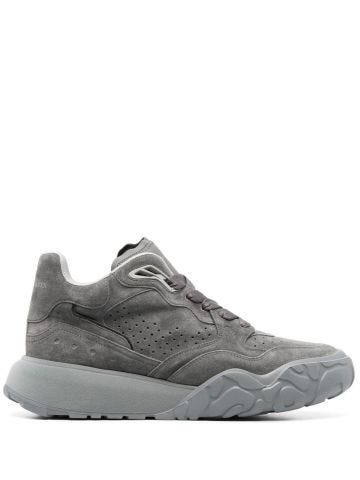 Grey suede Court Trainer chunky sneakers