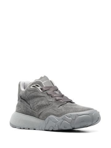 Grey suede Court Trainer chunky sneakers