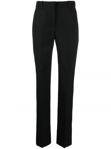 Black high-waisted tailored trousers