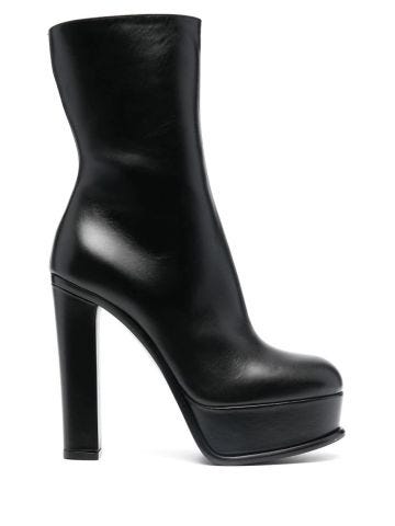 Black ankle boots with platform