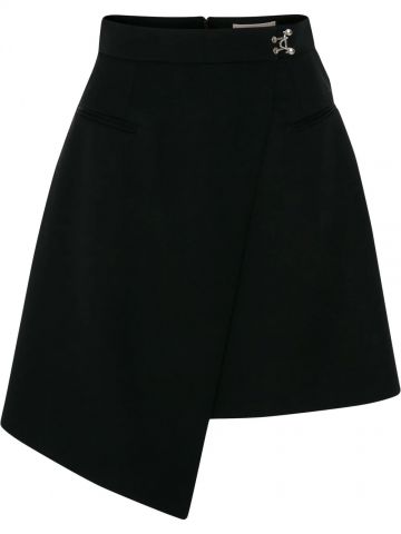 Black asymmetrical hem miniskirt