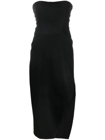 Black strapless midi dress