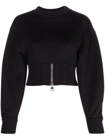 Sweatshirt with black cocoon sleeves