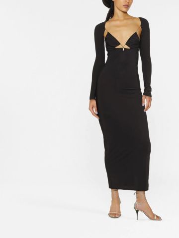 Issad black long dress with cut-out detail
