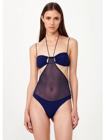 Sheer blue Khate bodysuit with cut-out