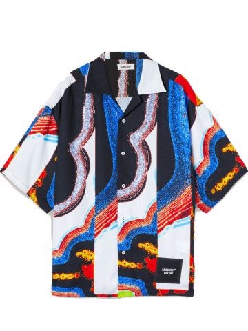 Camicia da bowling multicolore