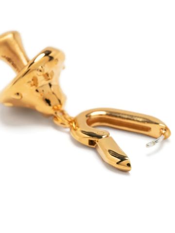 Gold-plated earring with mushroom charm