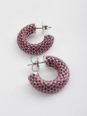 Cameron mini ruby hoop earrings