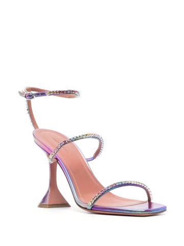 Gilda Unicorn ankle sandals with multicolored crystals