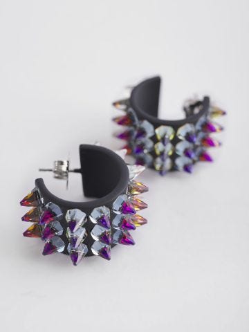 Karma small hoop spikes earrings